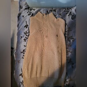 Ralph Lauren Beige Half-Zip Sweater